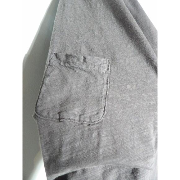 Fresh Produce Medium Top Shirt Gray V Neck Basic Long Sleeve Solid Core - Picture 11 of 11